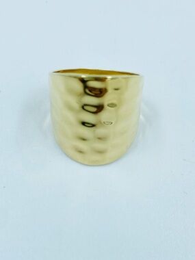 Vintage Sterling Silver 925 Seta Gold Plated Hammered Ring size 6 EUC